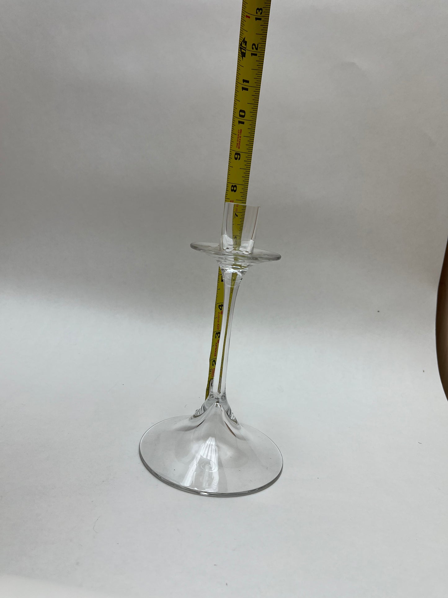 Pair Clear Crystal Orrefors Gabriel Candle Holders Sweden