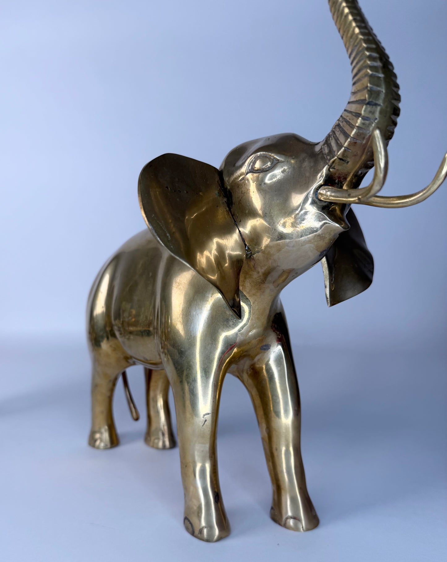 Large Brass Elephant Statue Figure