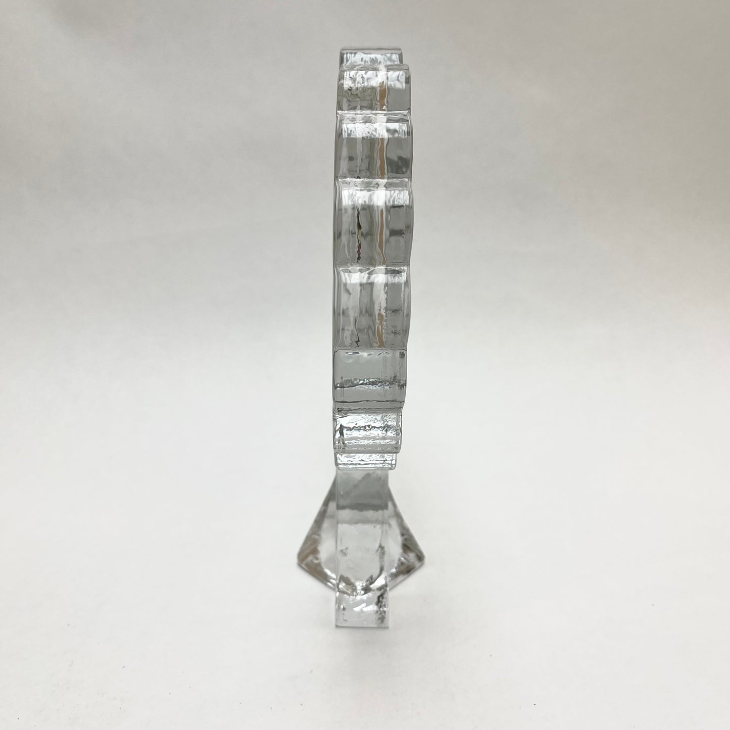 MCM Clear Solid Glass Block Solifleur Tree Shaped Bud Vase