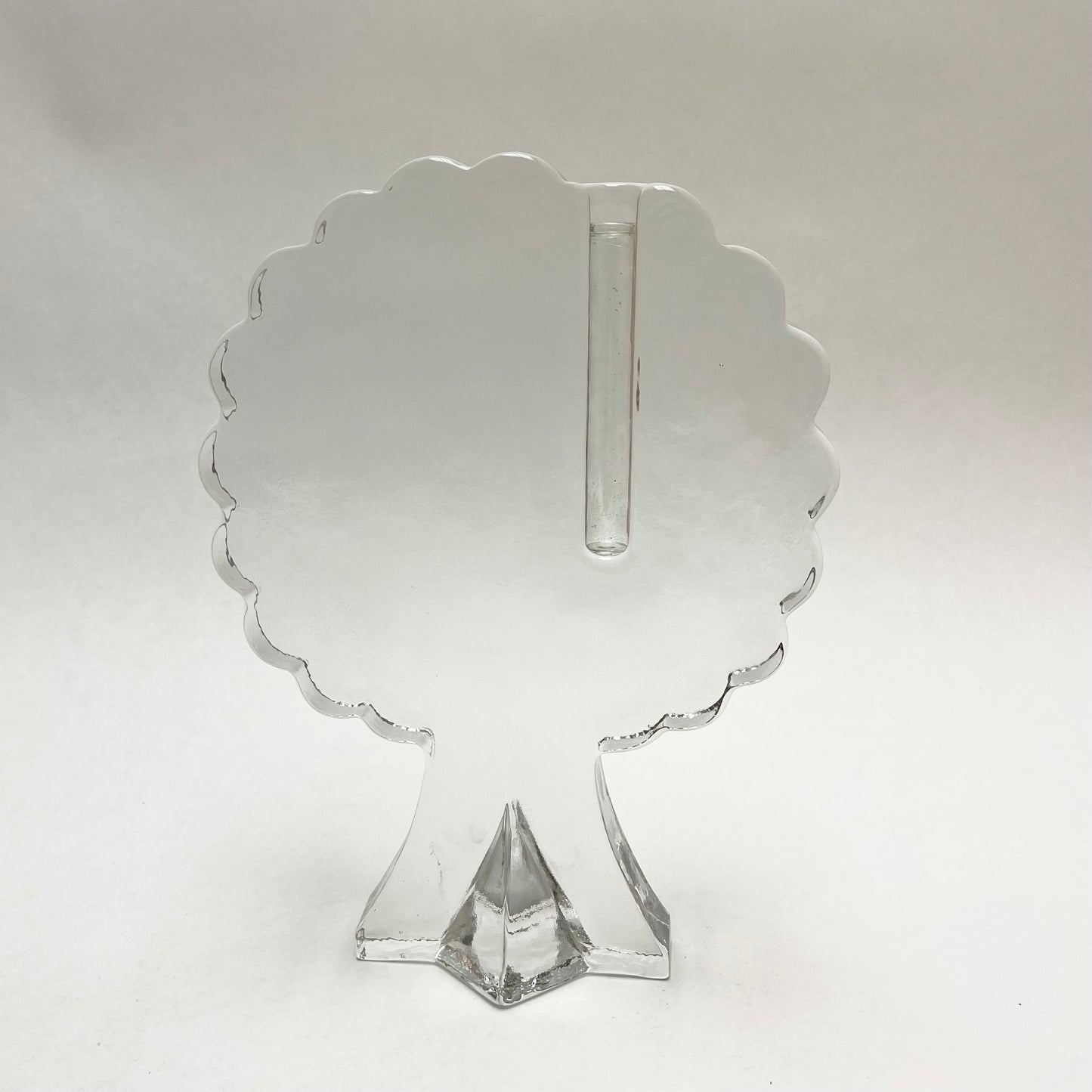 MCM Clear Solid Glass Block Solifleur Tree Shaped Bud Vase