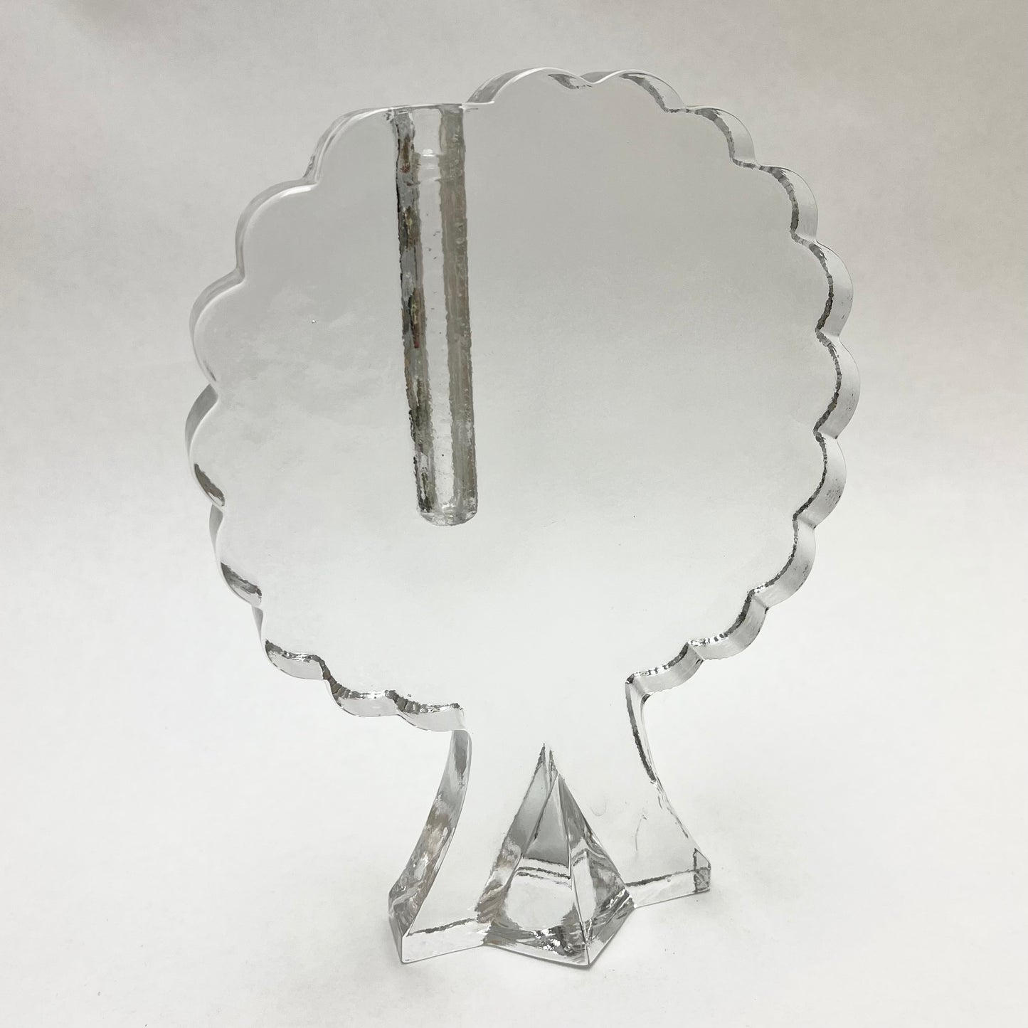 MCM Clear Solid Glass Block Solifleur Tree Shaped Bud Vase