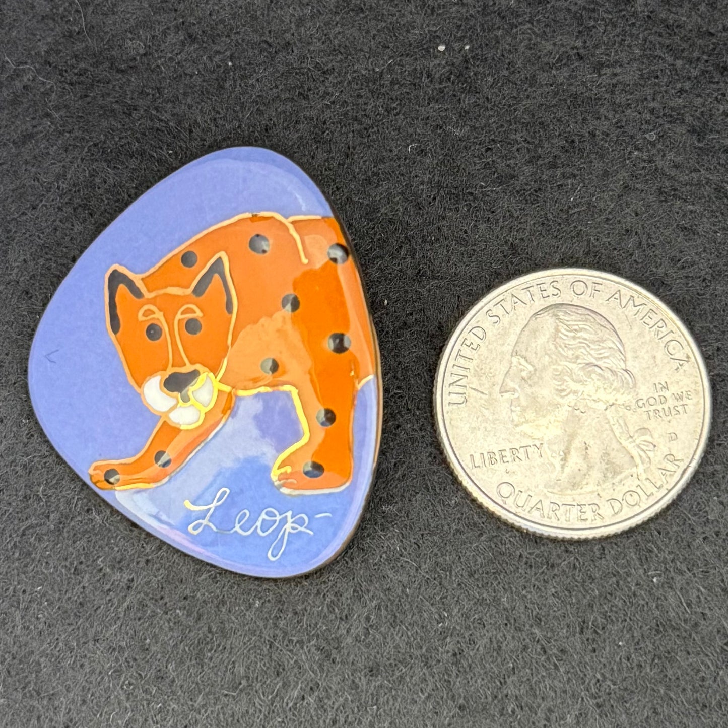 Vintage Painted Ceramic Leopard Post Pierced Earrings