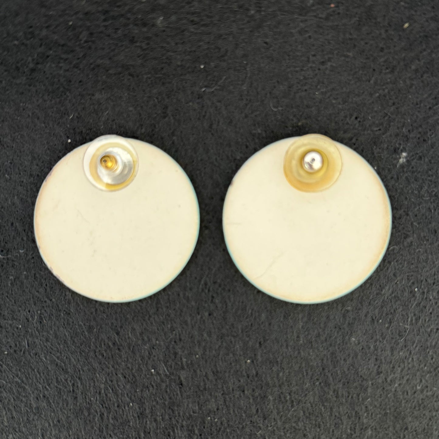 Pair Vintage Painted Ceramic Penguin Post Pierced Earrings