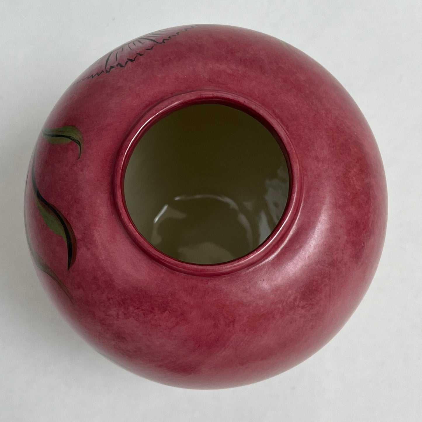 Decorative Pink Painted Lidded Unmarked Ginger Jar