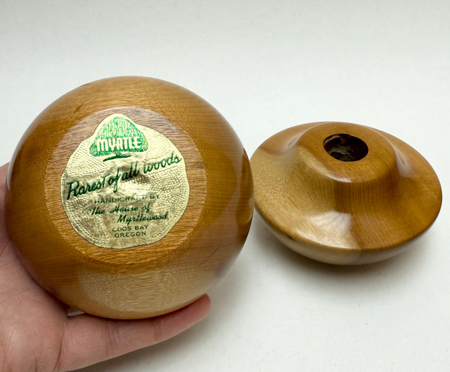 Vintage Pair Oregon Myrtlewood Candle Holders Crafted by The House of Myrtlewood