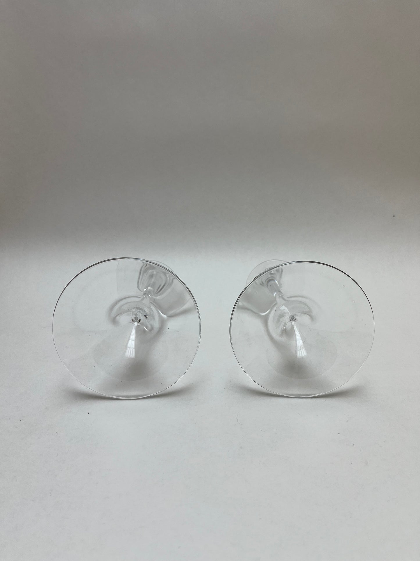 Pair Clear Crystal Orrefors Gabriel Candle Holders Sweden