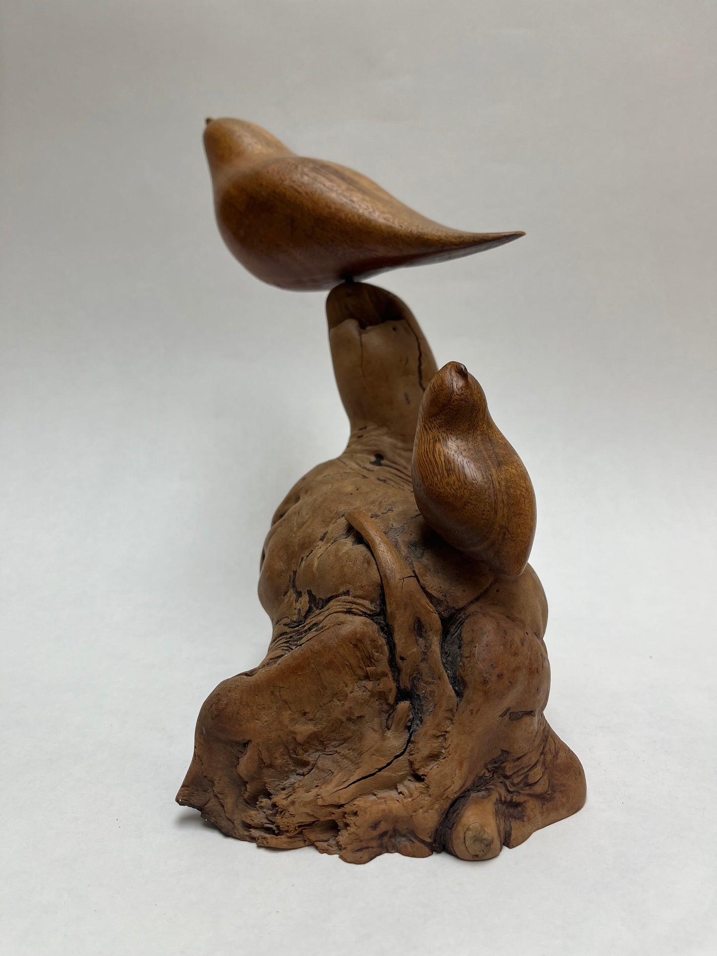 William “Bill” Neely Hand Carved Maple & Manzanita Burl Wood Bird Sculpture As-is