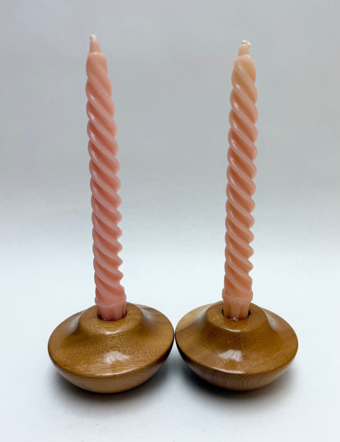 Vintage Pair Oregon Myrtlewood Candle Holders Crafted by The House of Myrtlewood