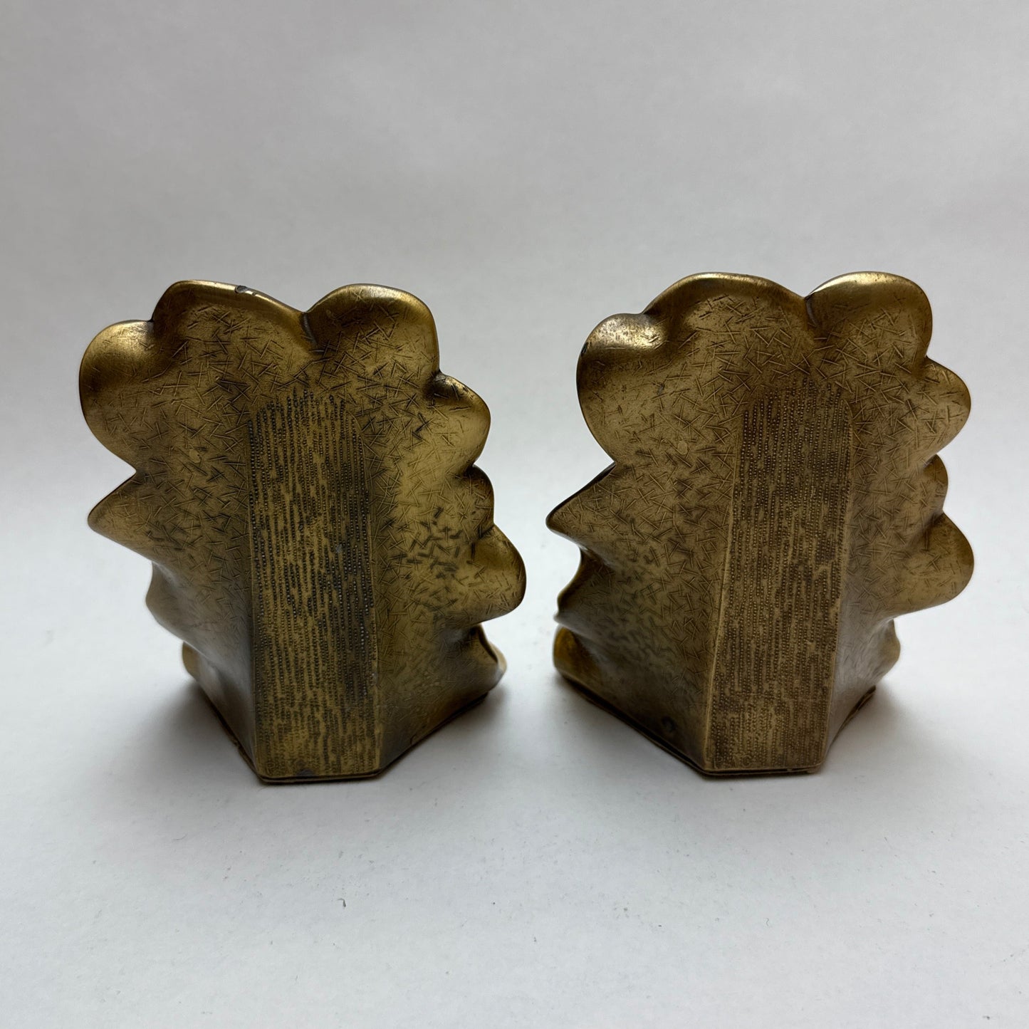 Pair MCM Brass Dogwood Flower Bookends by Philadelphia Manufacturing