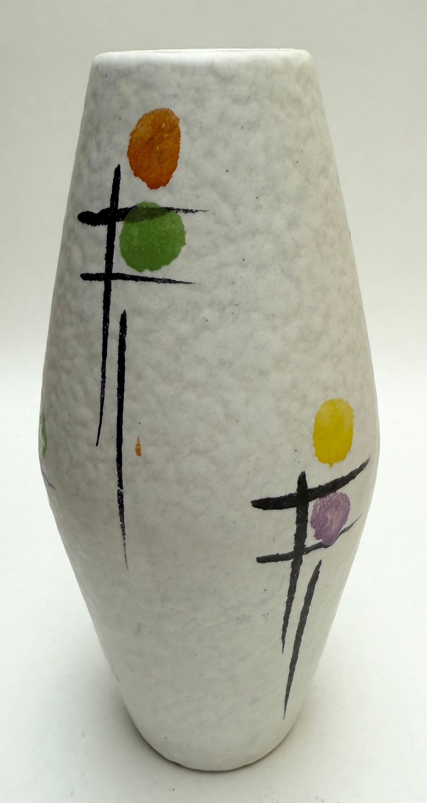 MCM 1960s West Germany Model 507-25 Modern Bay Keramik Ceramic Vase w/ Colorful Design