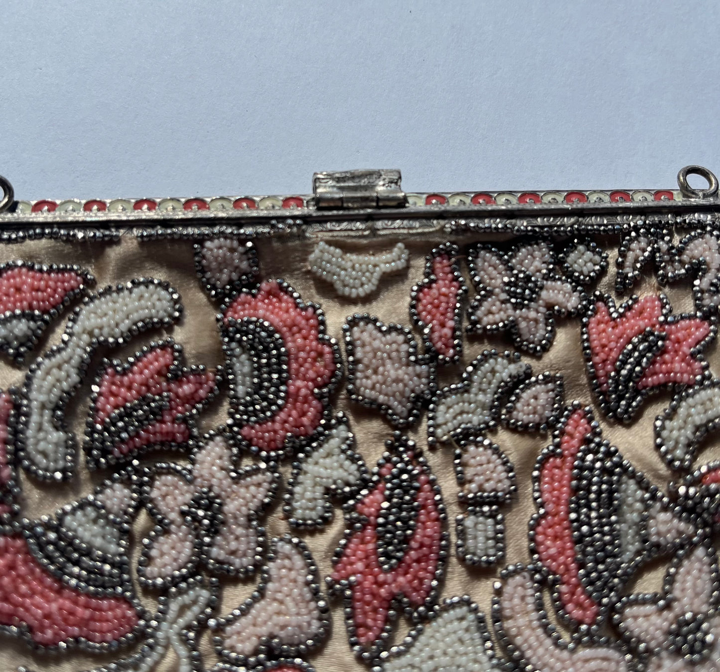 Vintage Trinity Plate 1920s or 1930s Beaded Purse Made in France No Shoulder Strap