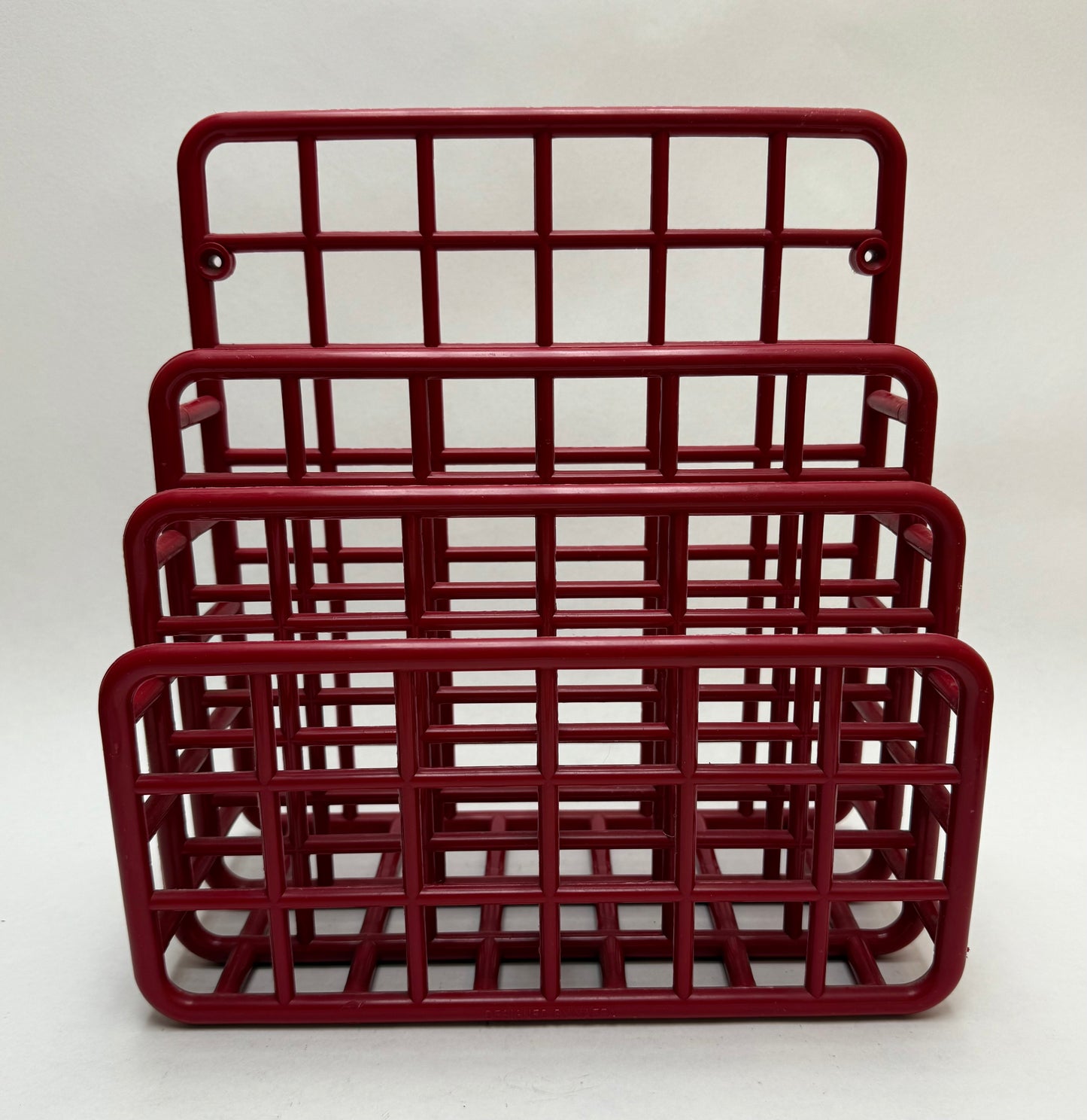 1980s Red Plastic Yaffa Desktop or Wall Hung File Folder Organizer