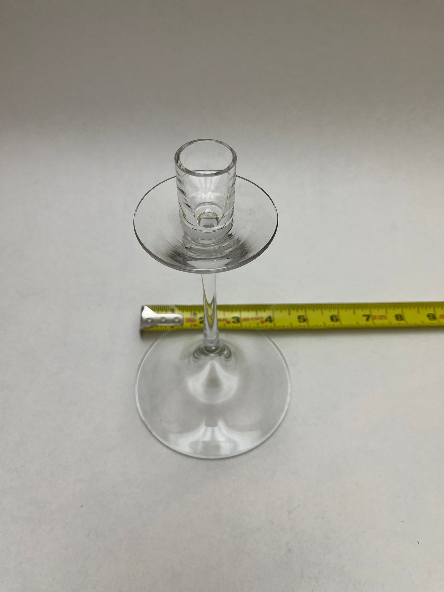 Pair Clear Crystal Orrefors Gabriel Candle Holders Sweden