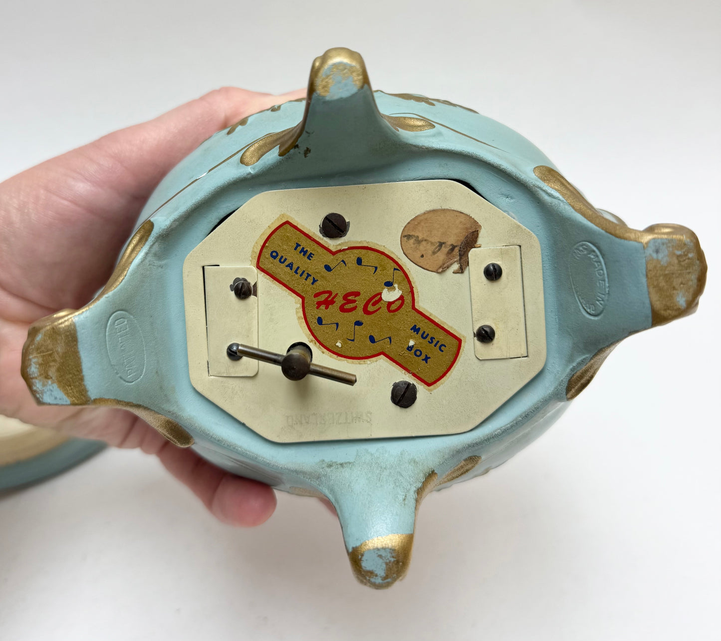 Antique 1940s HECO Ceramic Music Box
