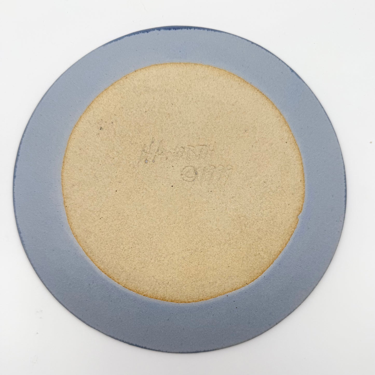 Vintage Handmade Haworth Studios Tucson Arizona Blue & White Simple Design 1999 Ceramic Plate