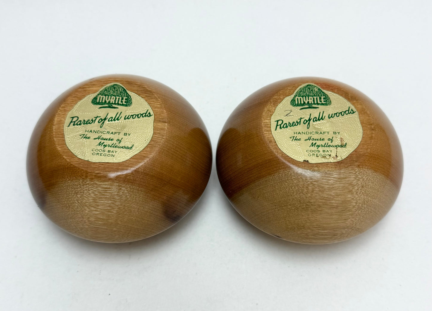 Vintage Pair Oregon Myrtlewood Candle Holders Crafted by The House of Myrtlewood