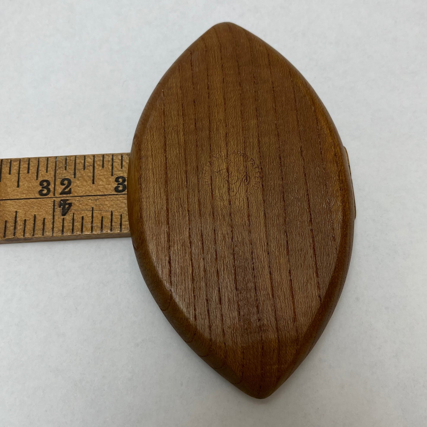 Vintage Set of 8 Wood Cork MCM Serv Wood by Rubel, Cat Eye Shaped Coasters, Designed by Fred Press, Mfg. by Styson Art Products