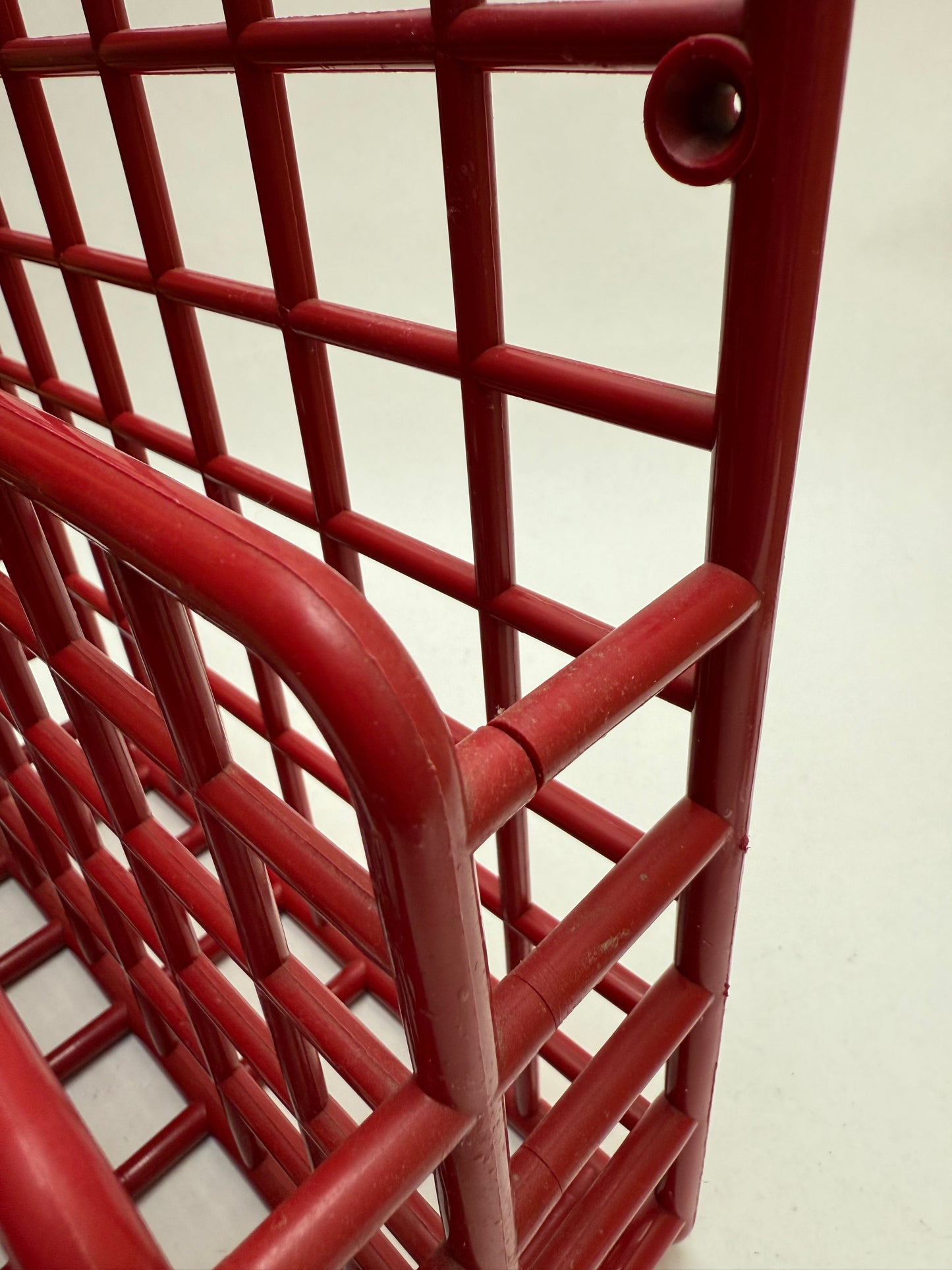 1980s Red Plastic Yaffa Desktop or Wall Hung File Folder Organizer