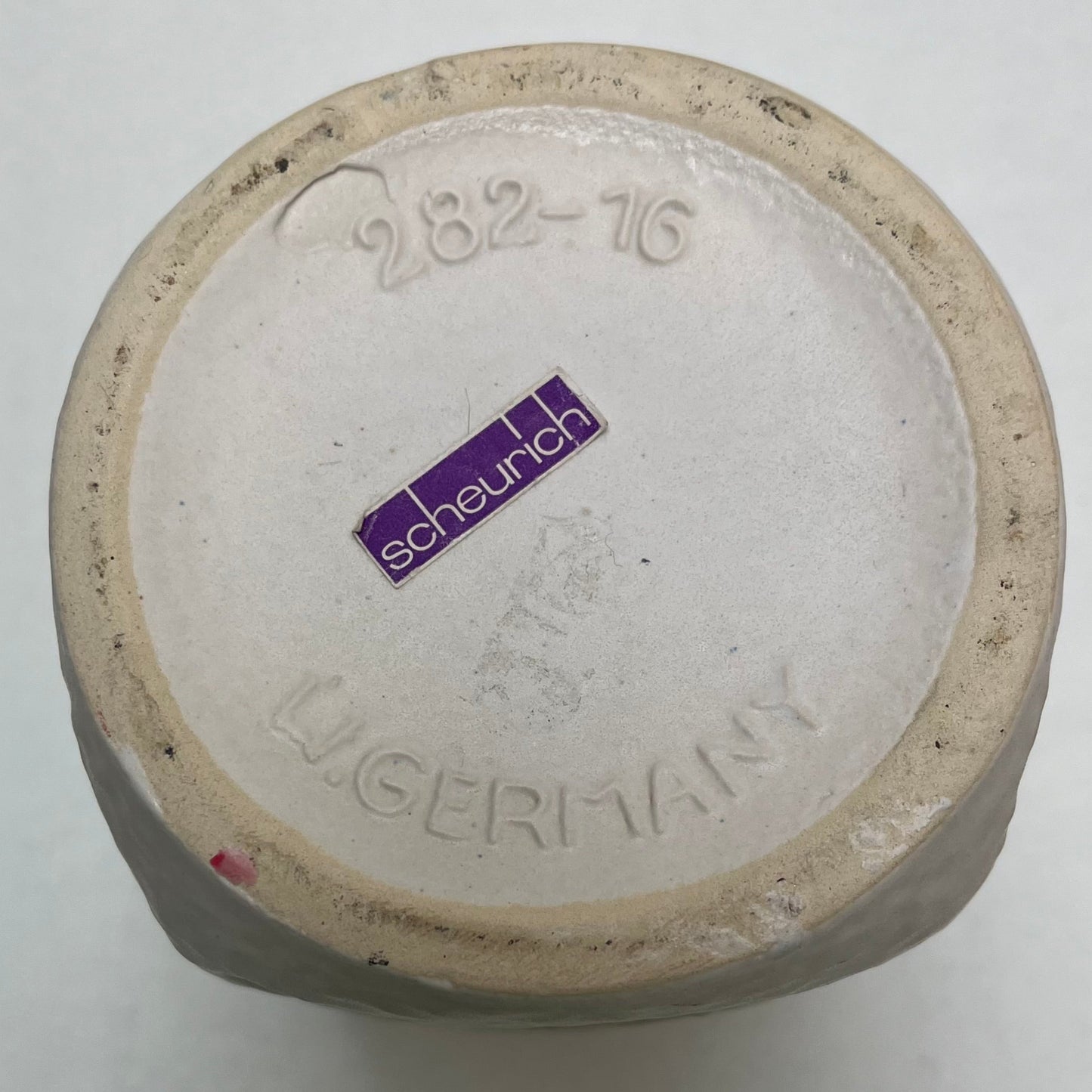 Vintage West Germany Scheurich MCM Swirl Pattern 282-16 Ceramic 6 1/2" Tall Vase
