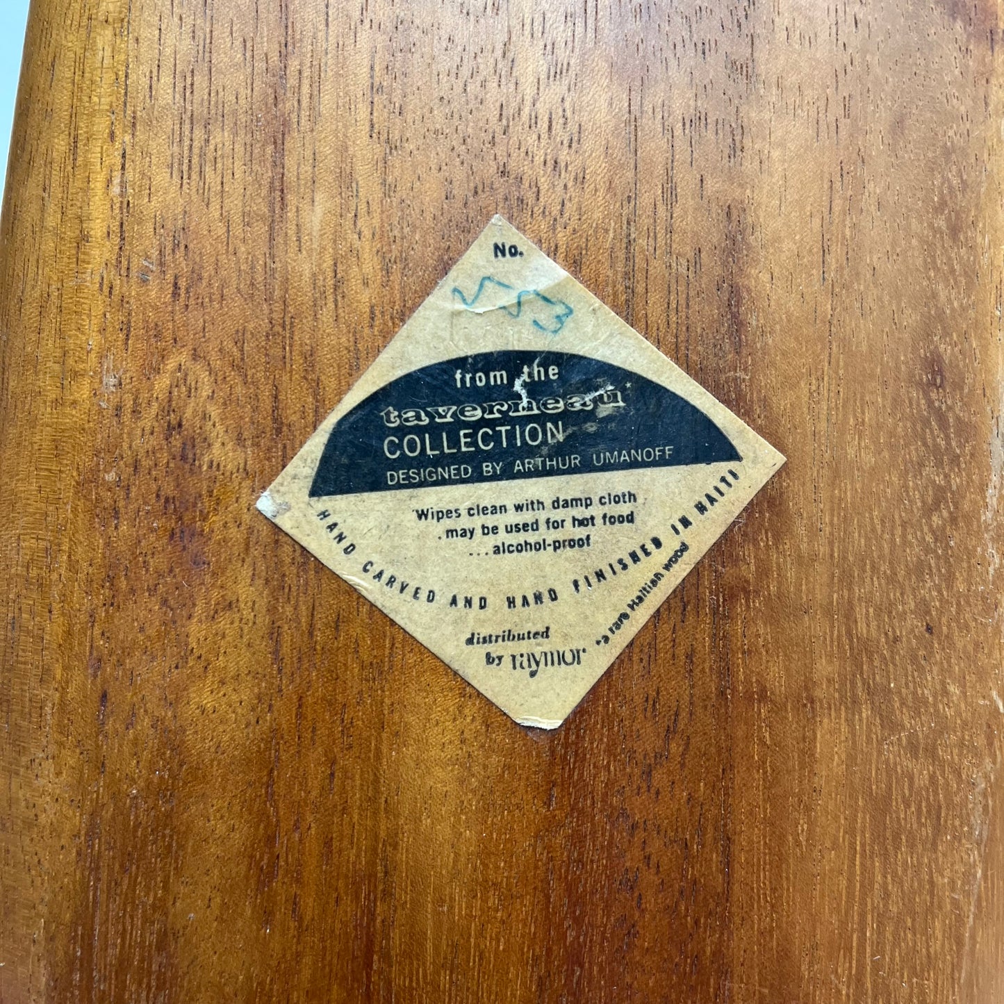 MCM Wood Tray Designed by Arthur Umanoff for Raymor Taverneau Collection Made in Haiti