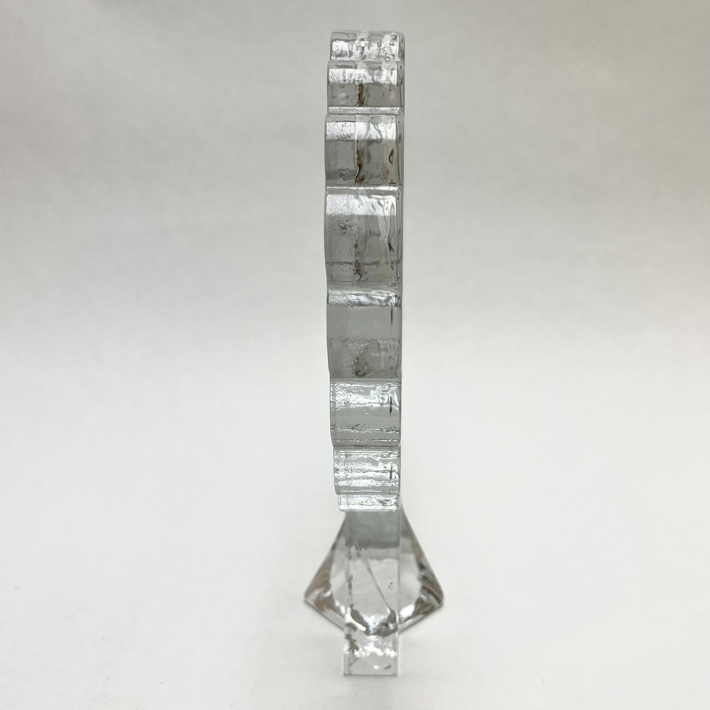MCM Clear Solid Glass Block Solifleur Tree Shaped Bud Vase