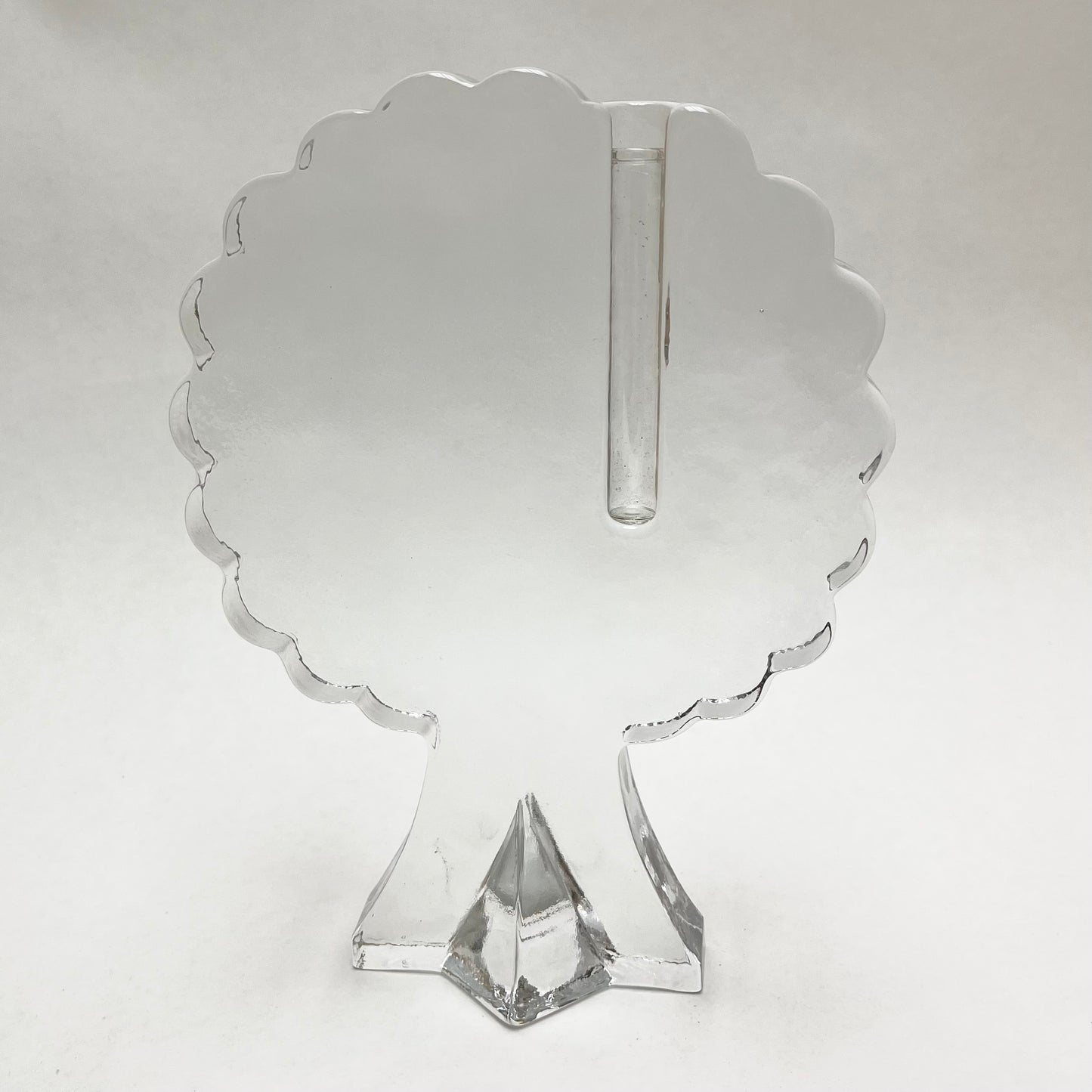 MCM Clear Solid Glass Block Solifleur Tree Shaped Bud Vase