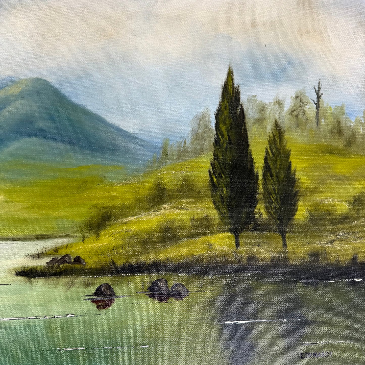 Beautiful Unframed Landscape Paining Signed Eckhardt Local Pickup Only