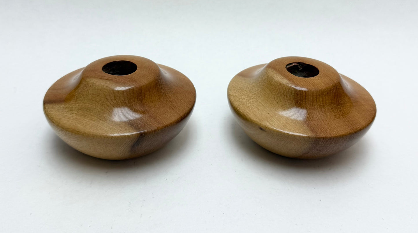 Vintage Pair Oregon Myrtlewood Candle Holders Crafted by The House of Myrtlewood