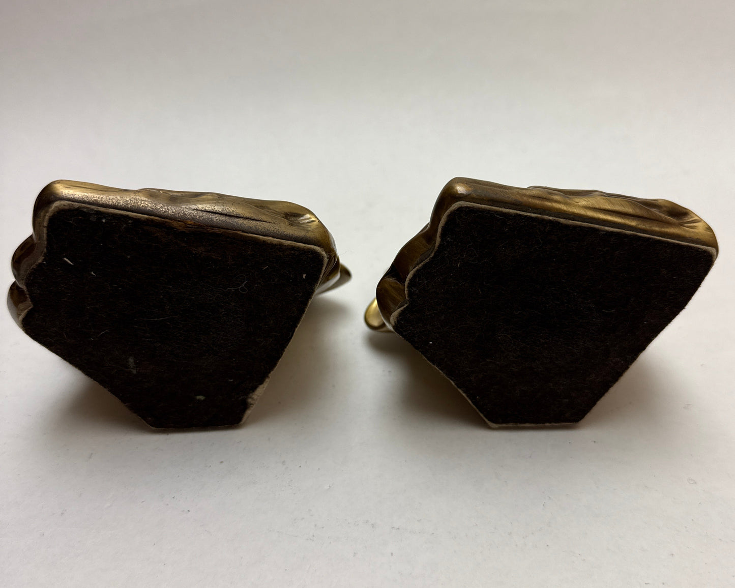 Pair MCM Brass Dogwood Flower Bookends by Philadelphia Manufacturing