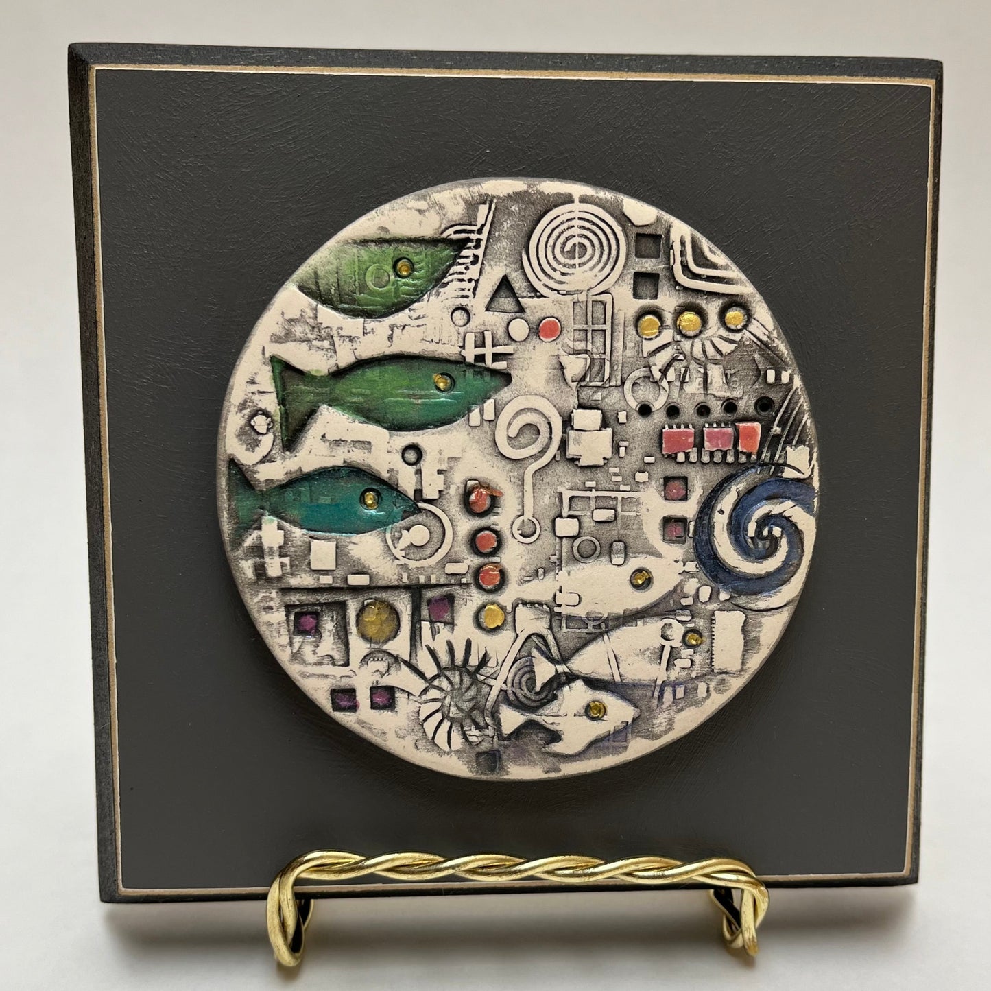 Original Small Victor Guschov Porcelain Abstract Art Piece