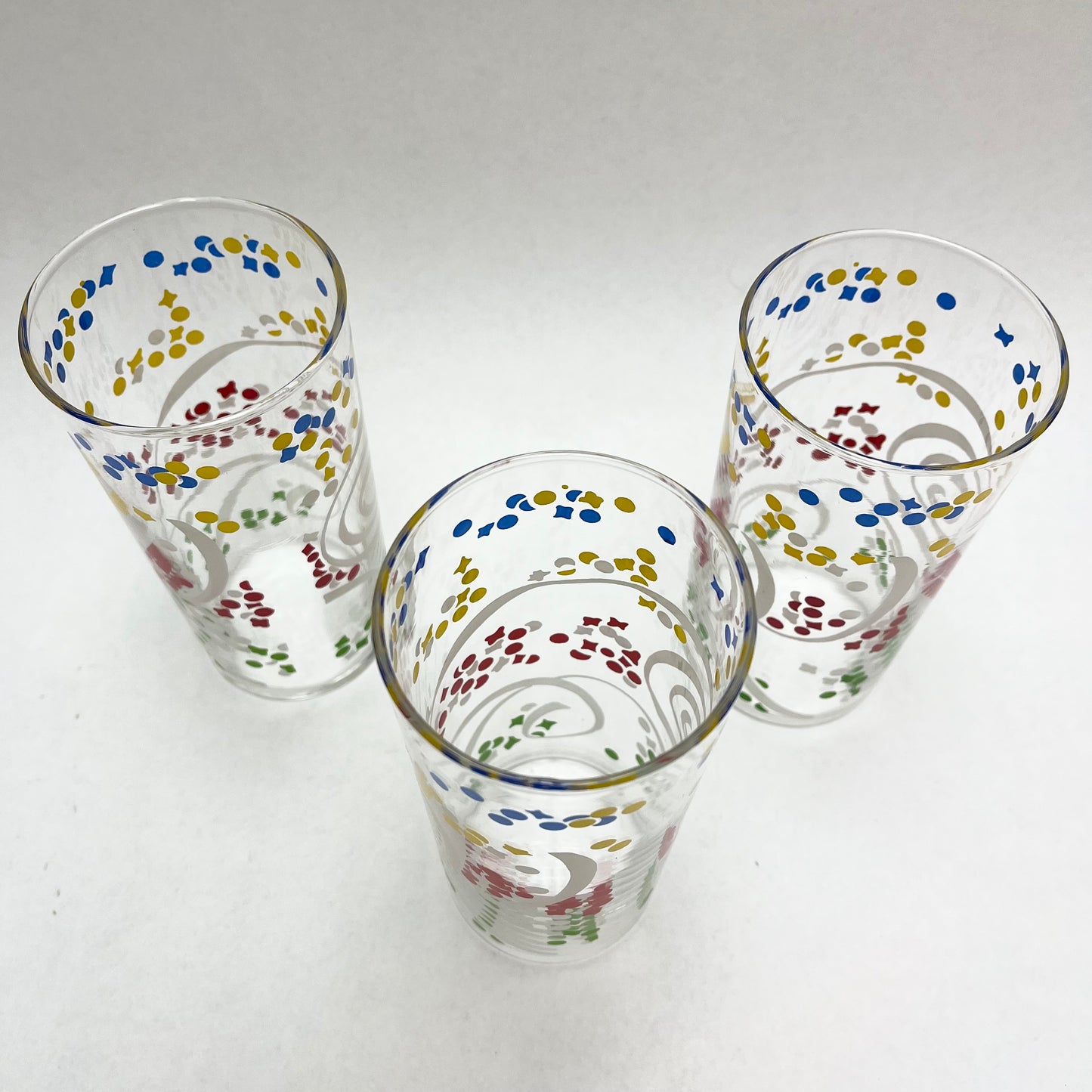 Set 3 Libbey Glasses Tumblers Celebration Confetti Design