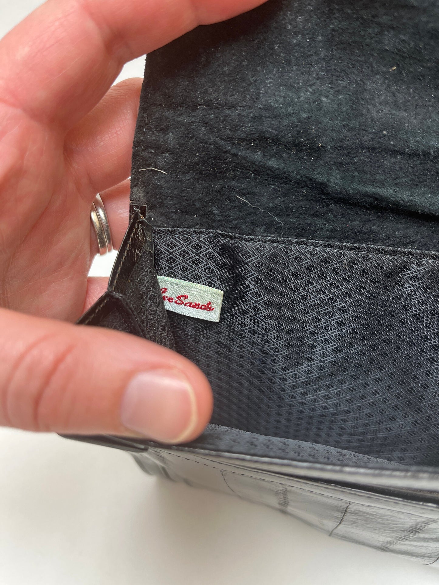 Lee Sands Black Eel Skin Clutch