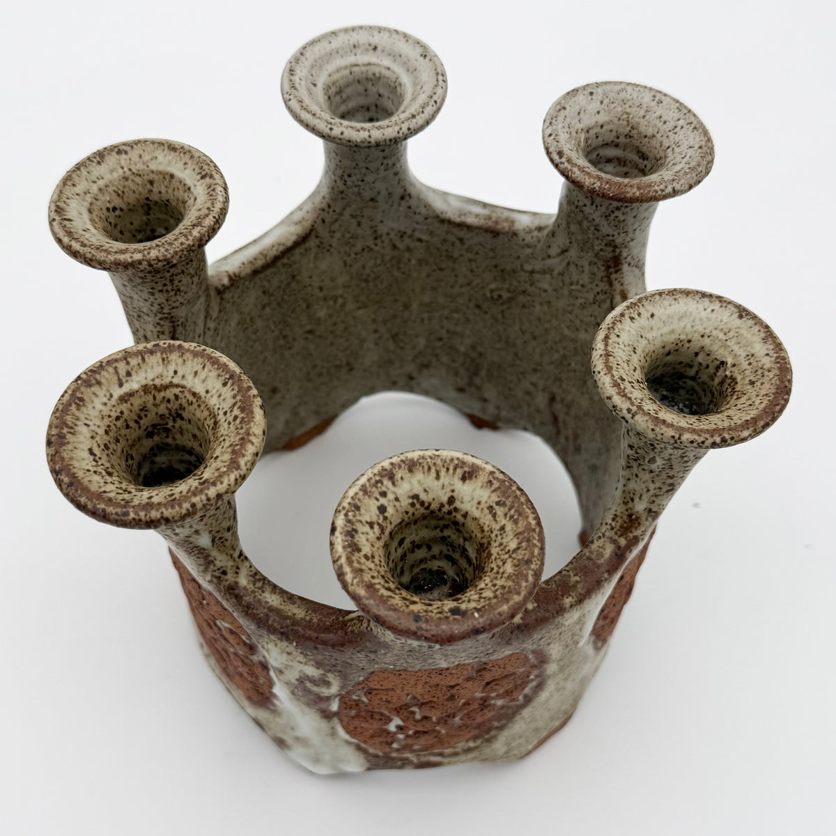 Unsigned Hal Lasky of Los Artesanos Puerto Rico Pottery MCM Ceramic Candle Holder