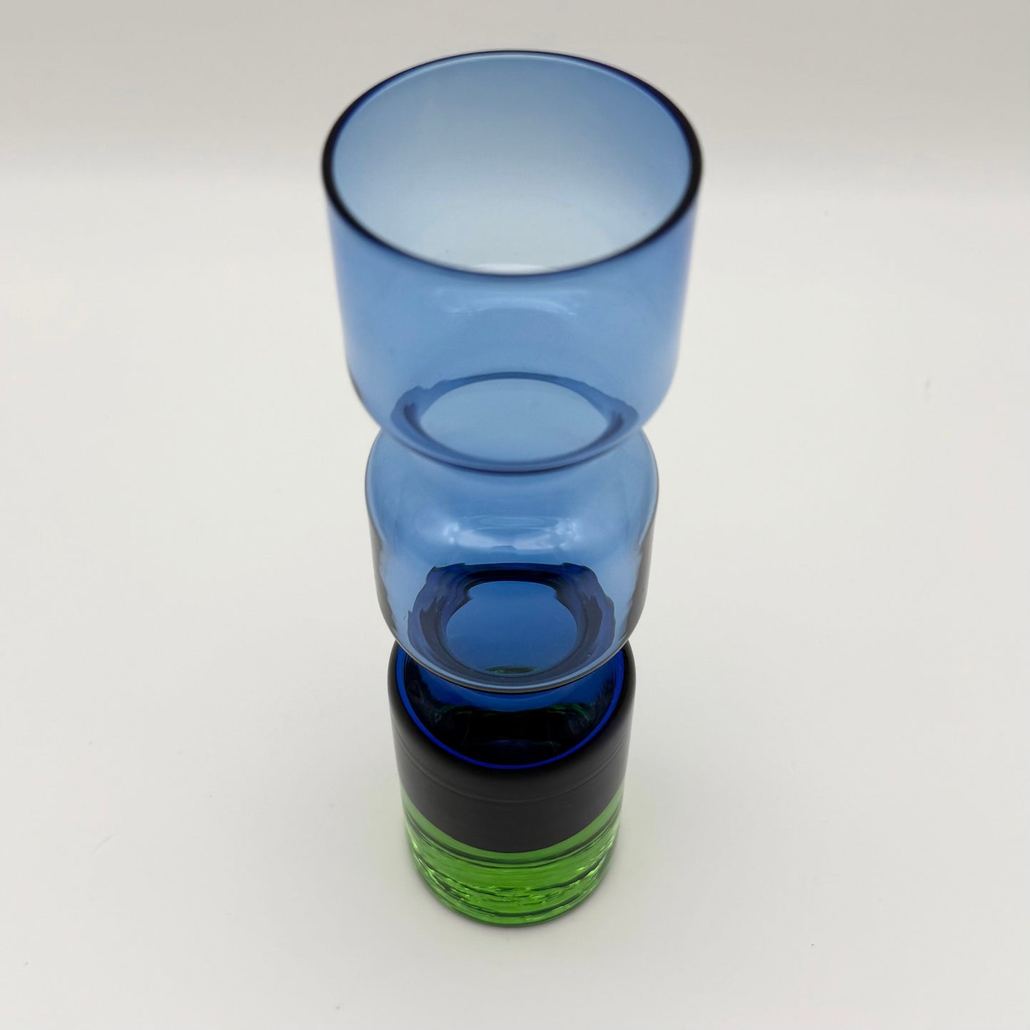 Aseda Glasbruk Glass Blue Green Vase by Bo Borgstrom Sweden
