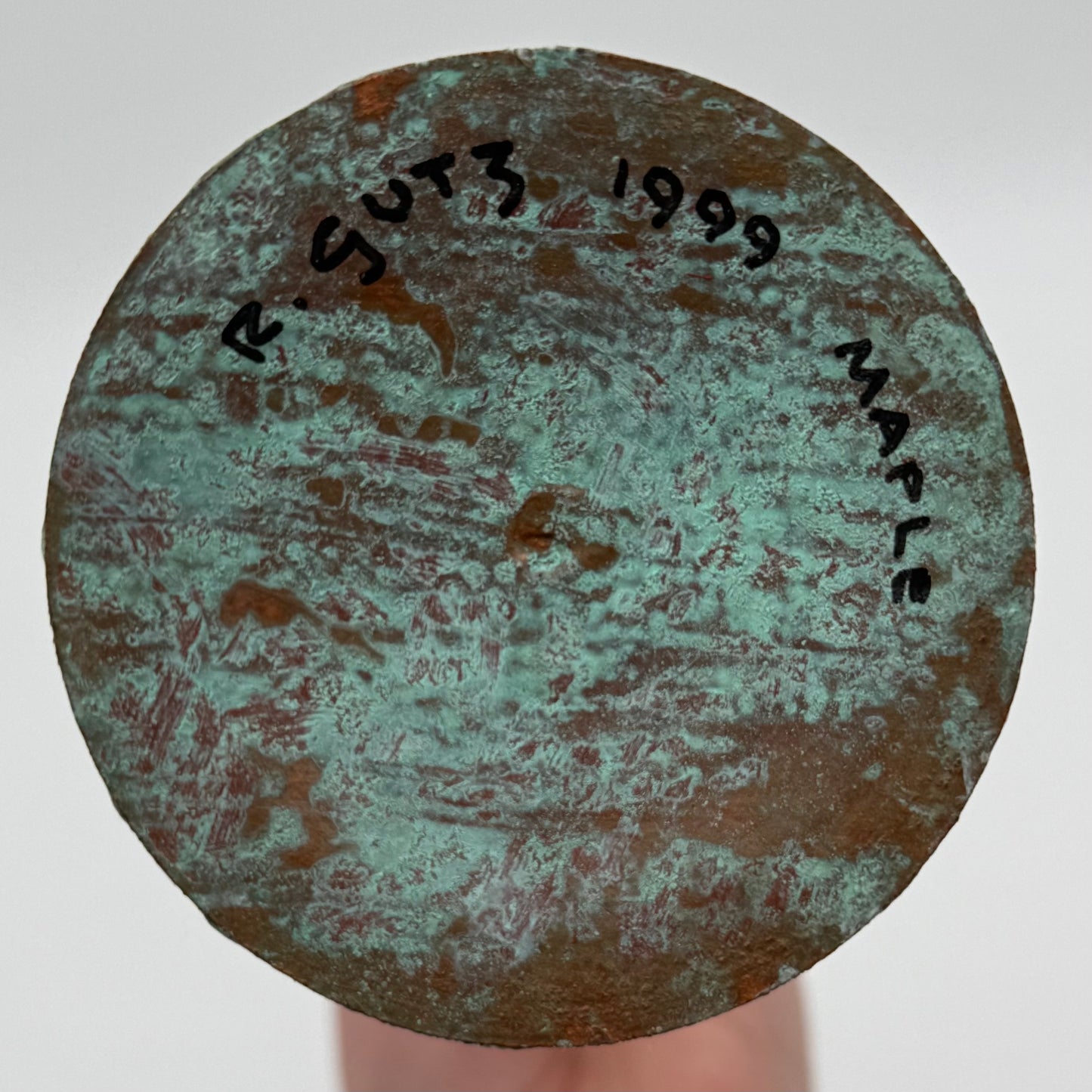 Unique Vintage Handcrafted Wood Maple Turned Bud Vase Signed R Gutz 1999