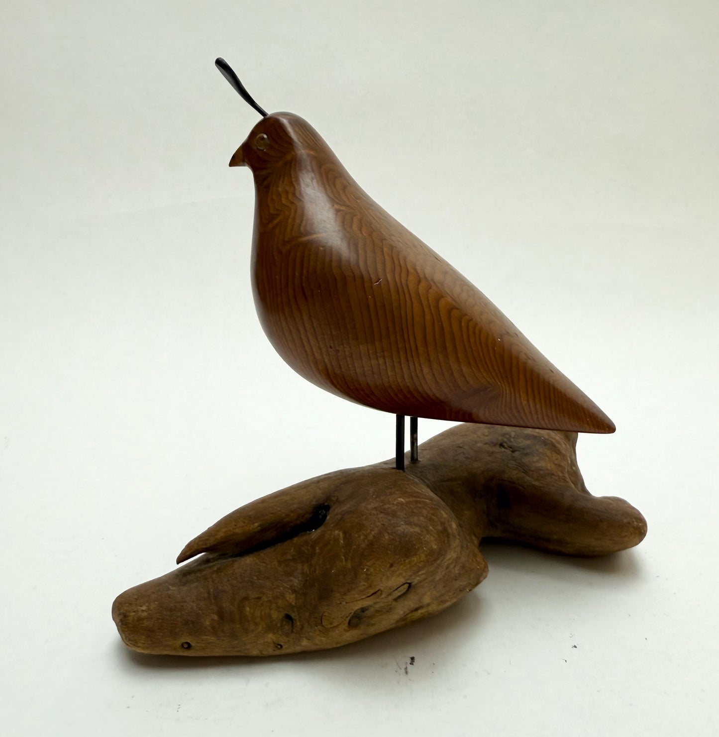 John Bennett Redwood Carved Quail