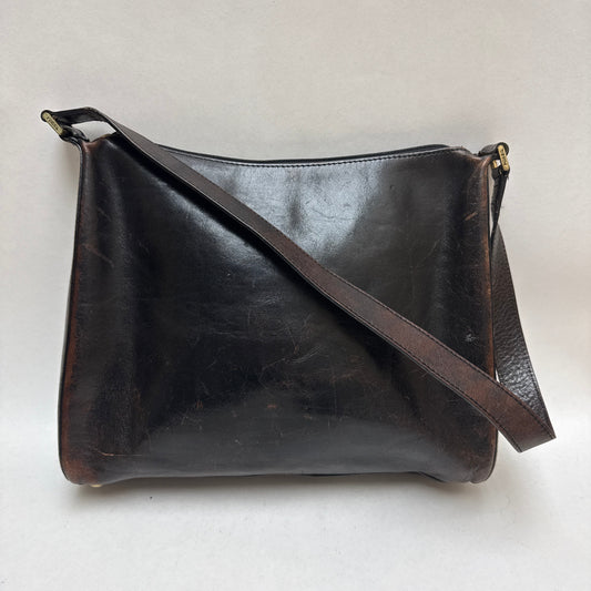 Vintage Pre-owned Brown Leather Fossil Shoulder Handbag Purse