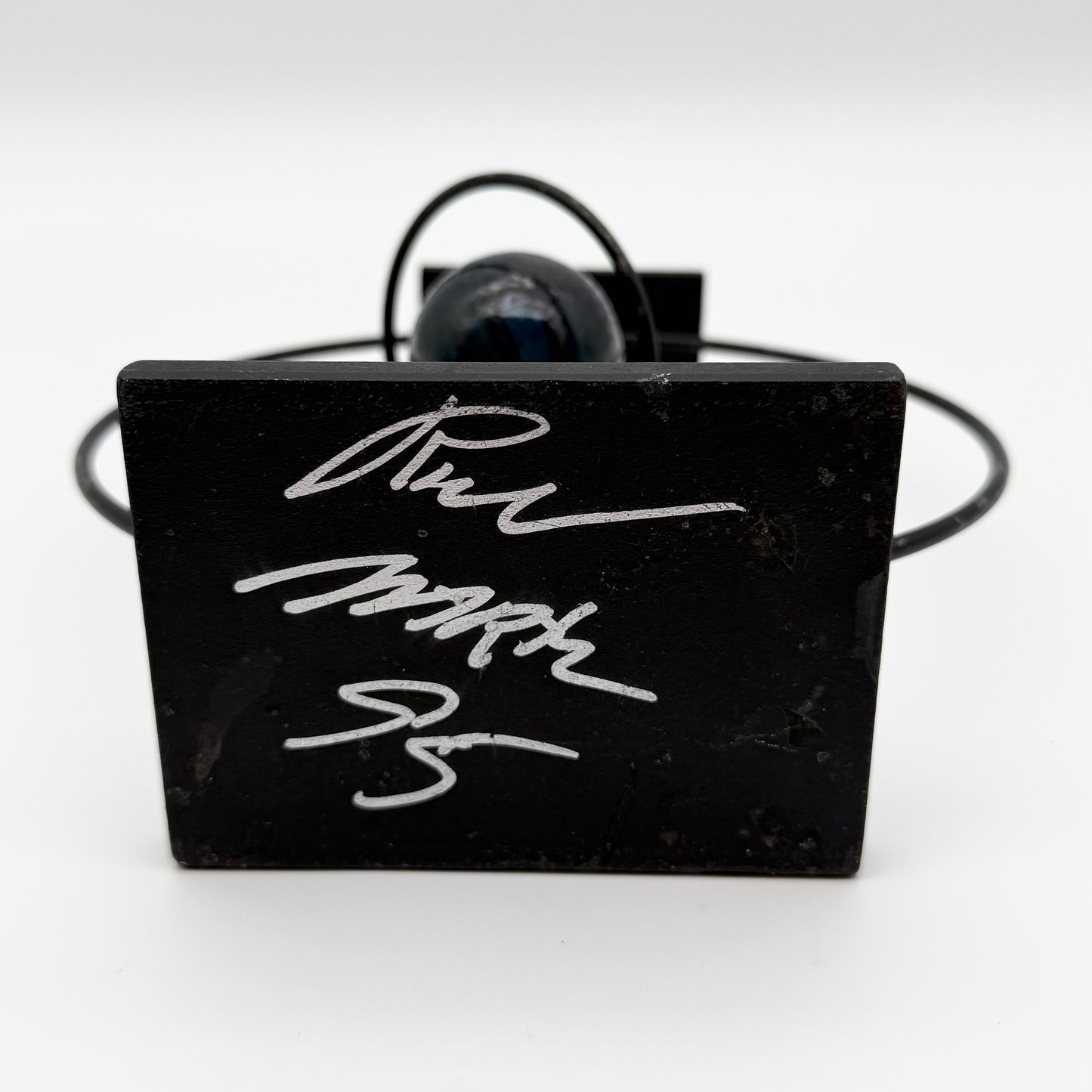 Signed 1995 Rick Martin Saturn Metal Candle Holder