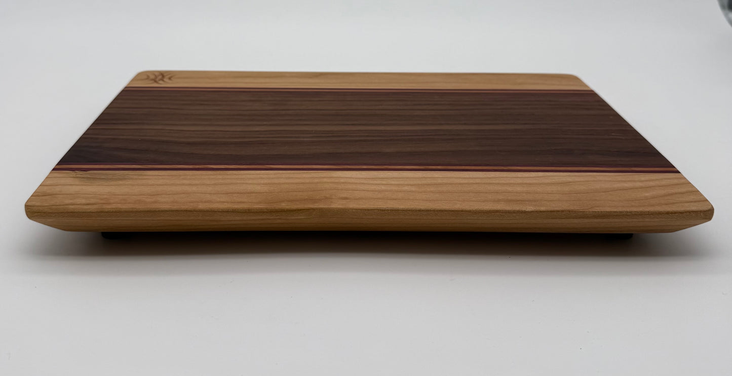 Fun Small Multi-colored Wood Cheese Cutting Board by Hardenbrook Hardwood