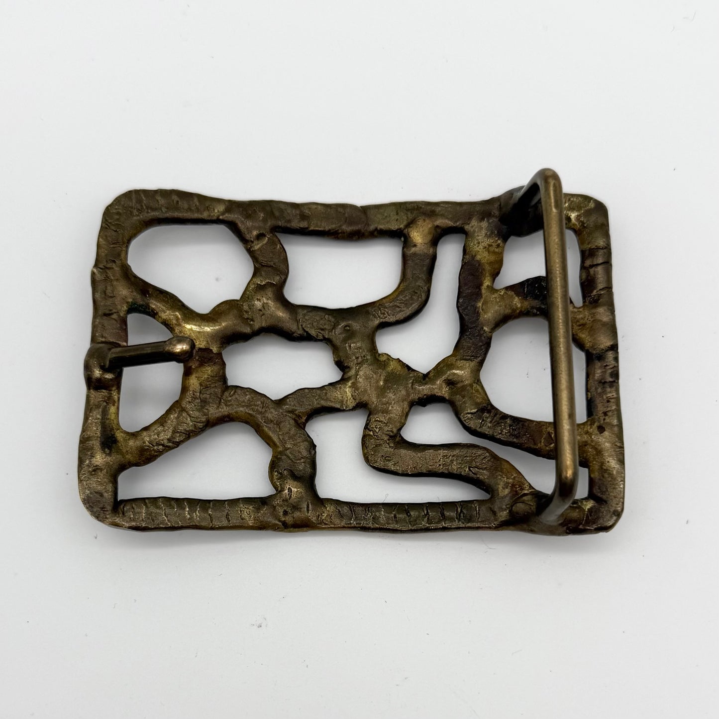 Handmade Brutalist Brass Belt Buckle