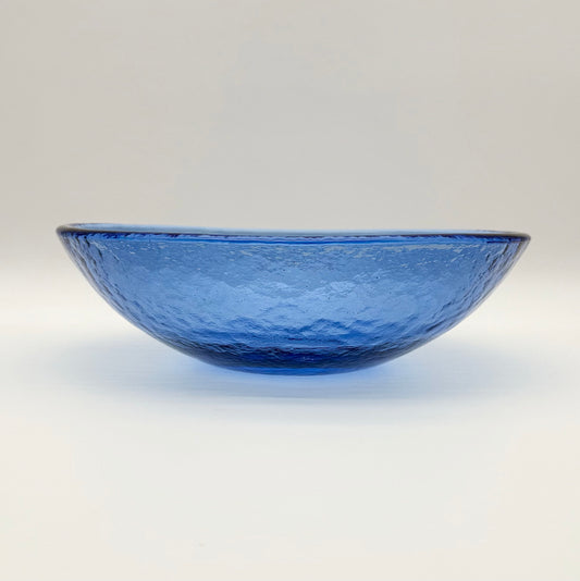 Fire & Light Cobalt Blue Recycled Glass Large 11 1/2" Wide Serving Bowl Unmarked