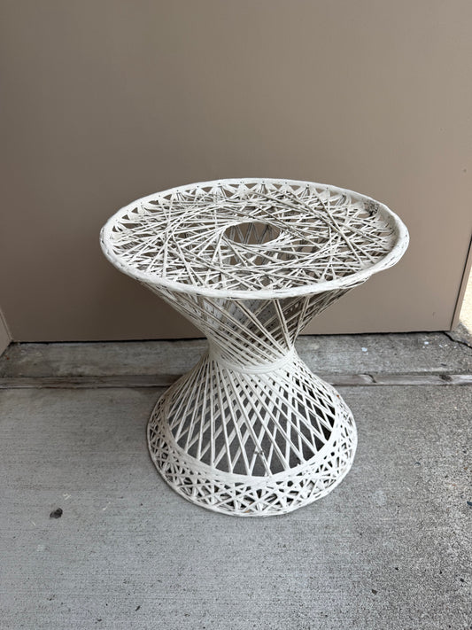 Russell Woodard Small White Spun Fiberglass Round Side Table (NO glass top)