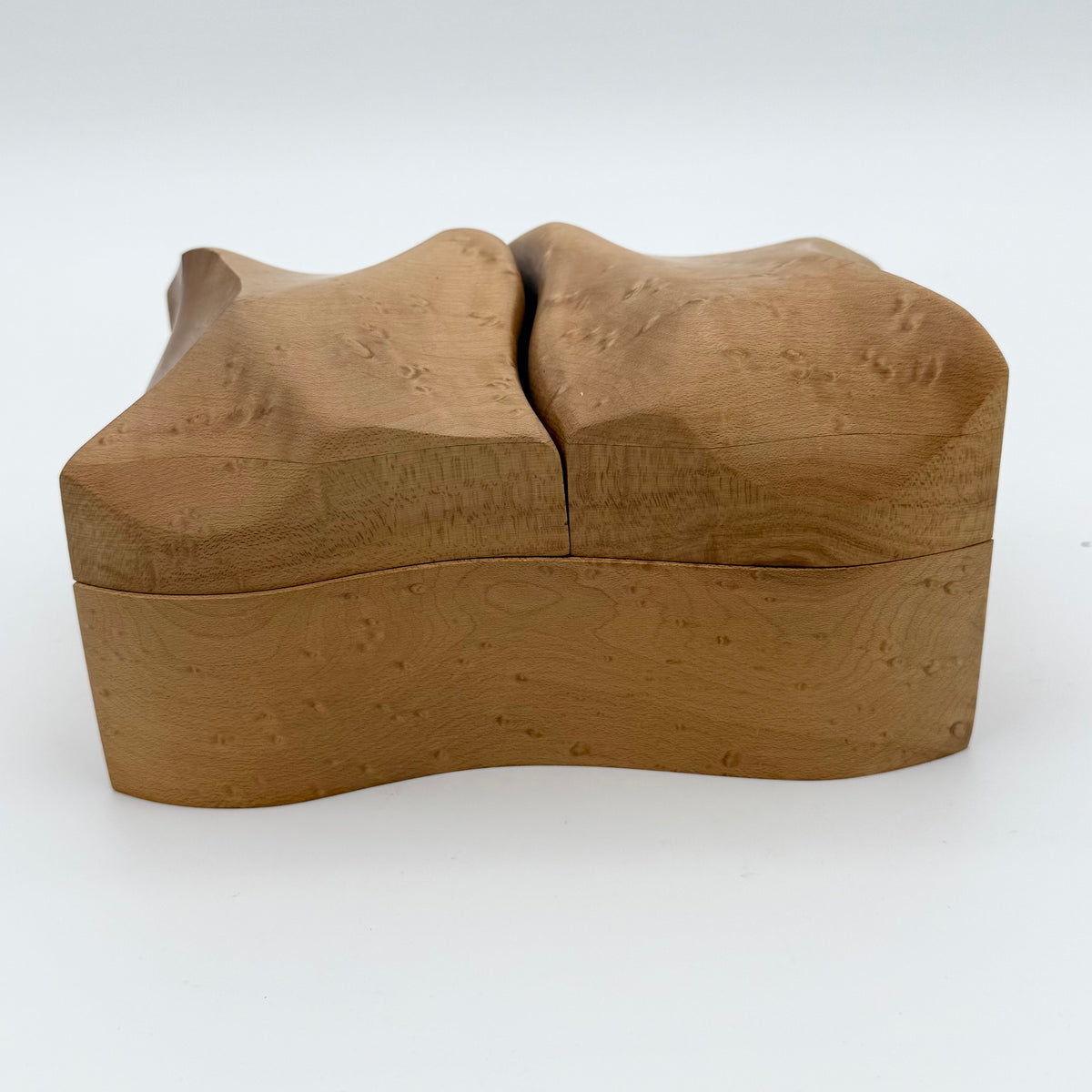 Hand Carved Eric Arcese Birdseye Maple Playing Card Storage Box