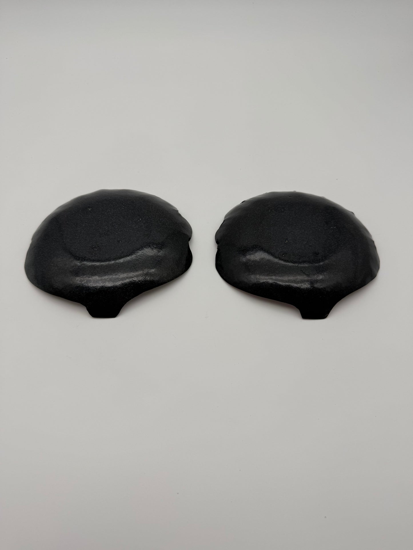 Pair Sascha Brastoff Shell Shaped Enamel Trinket Dishes