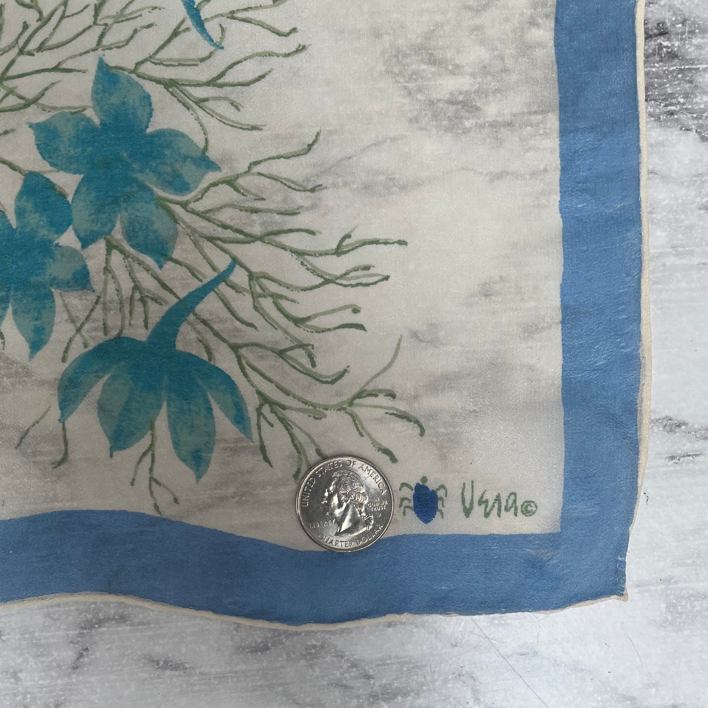 Vera Neumann Scarf 29" x 29" Silk Handrolled Scarf As-Is