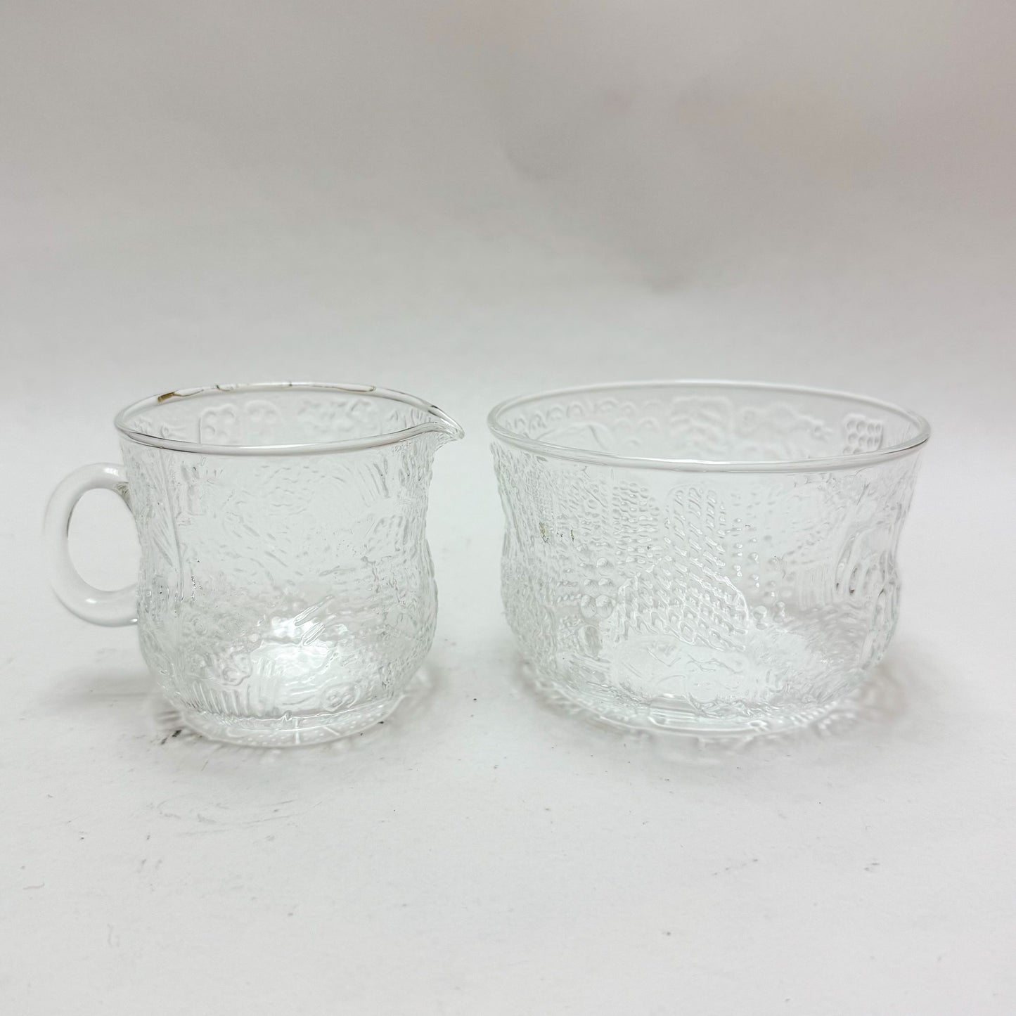 Vintage Cream & Sugar Set Nuutajarvia Arabia Finland Designed by Oiva Toikka Fauna Pattern