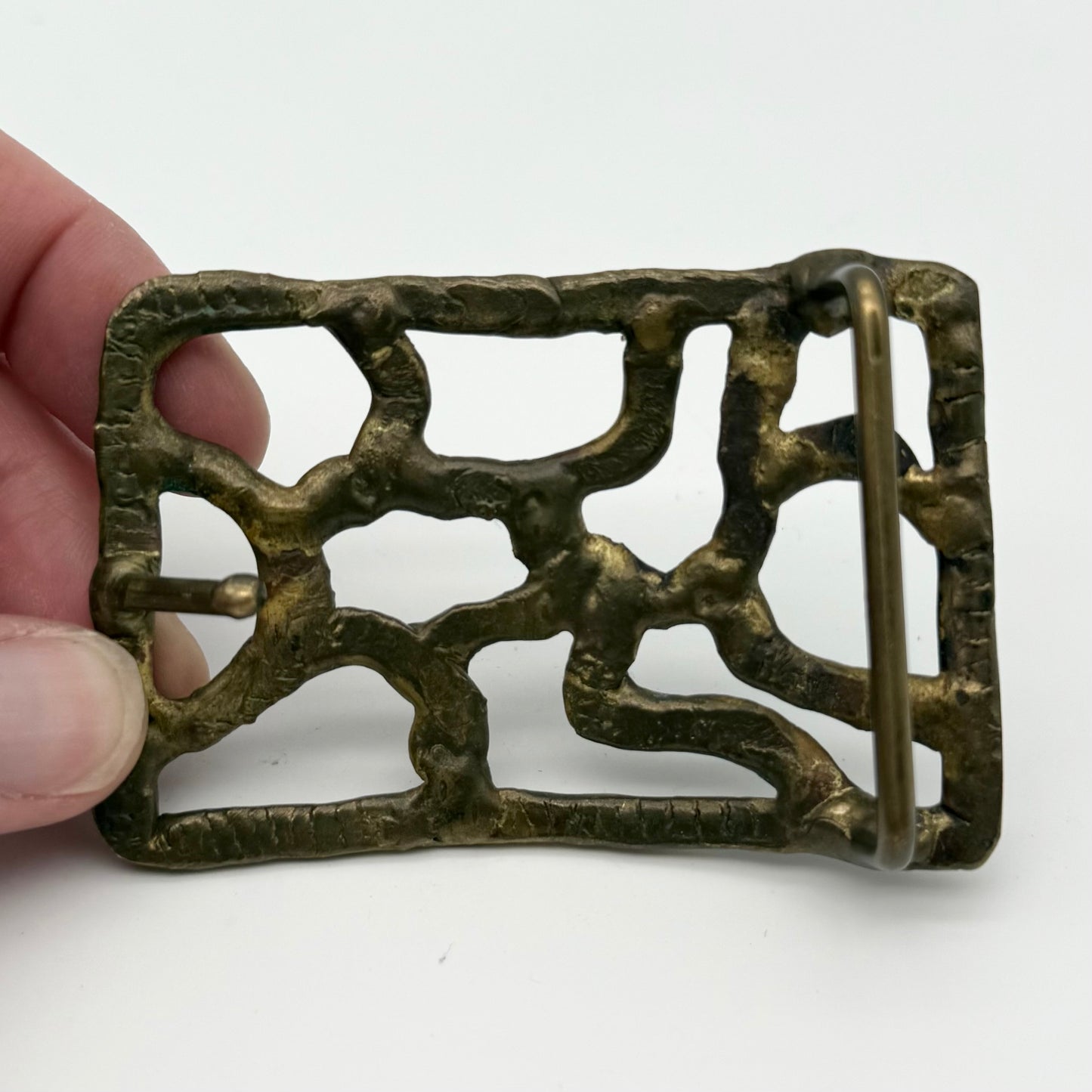 Handmade Brutalist Brass Belt Buckle