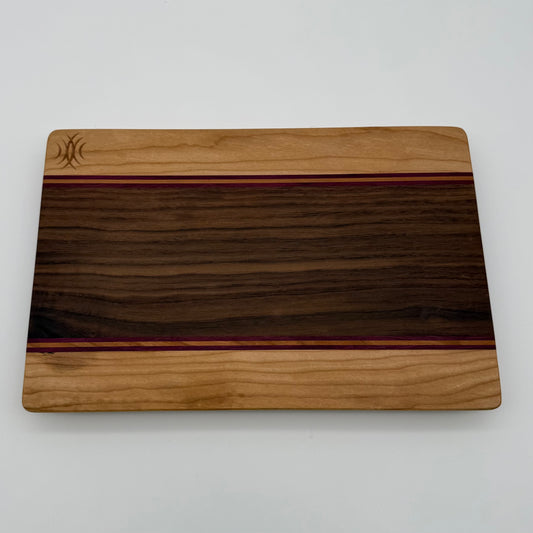 Fun Small Multi-colored Wood Cheese Cutting Board by Hardenbrook Hardwood