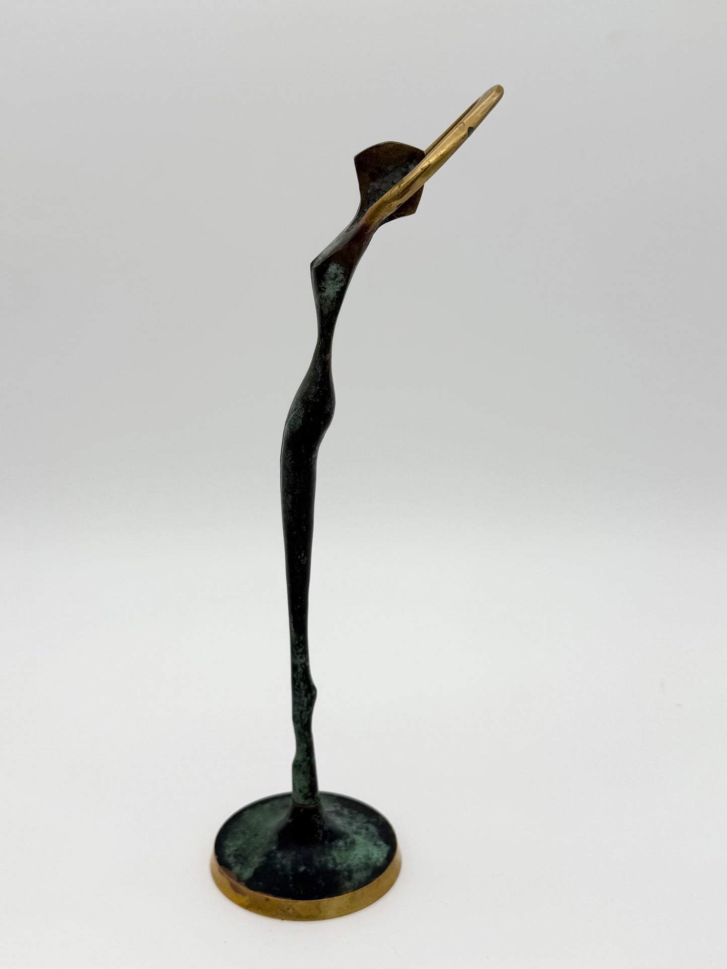 Small Brass Lady Stature Sculpture Figurine