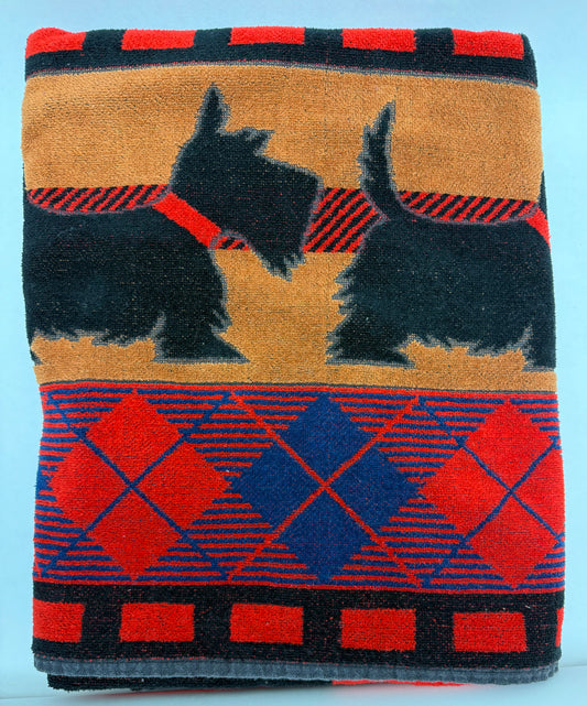 Vintage Continental Collection Scotty Dog Beach Towel